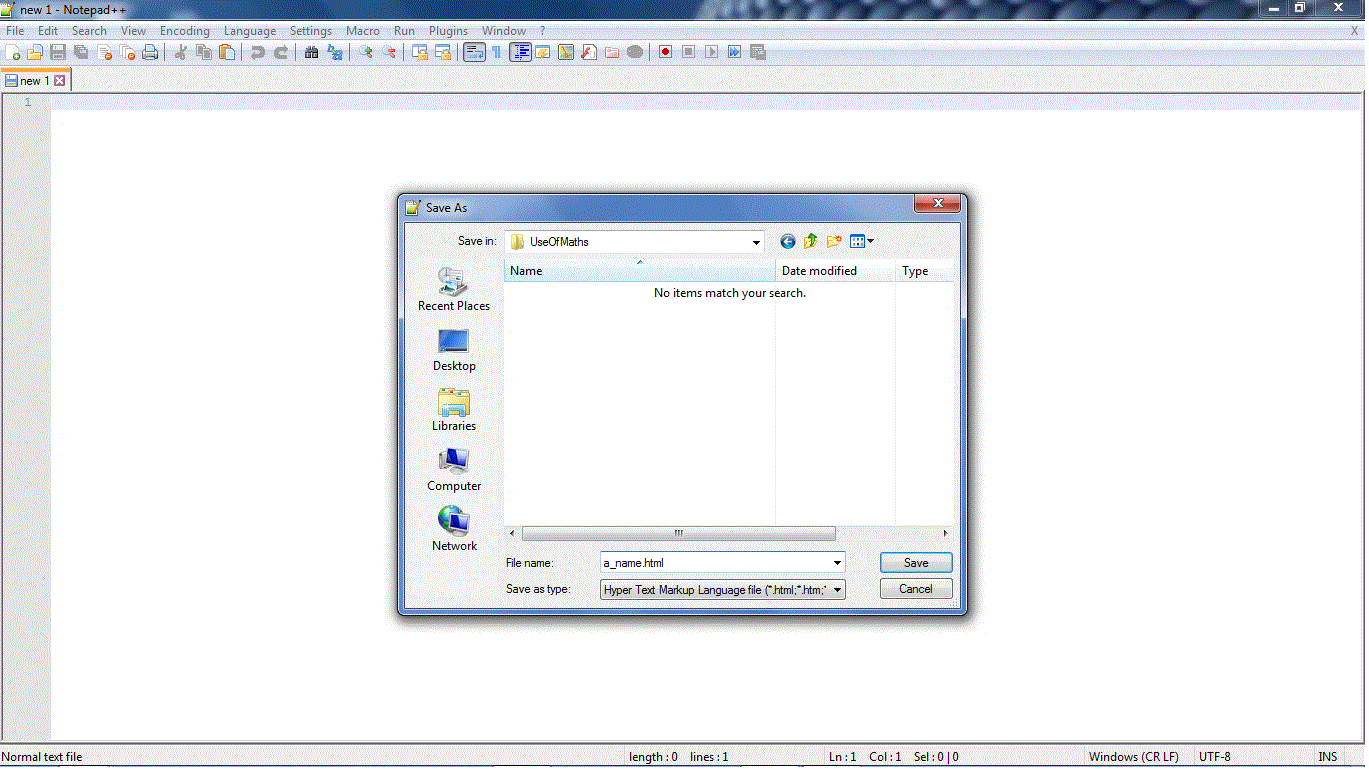 How to save in Notepad++